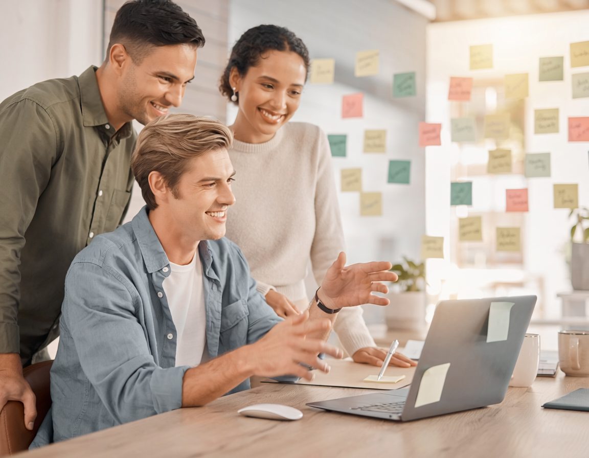 A nonprofit team reviewing their marketing results together.
