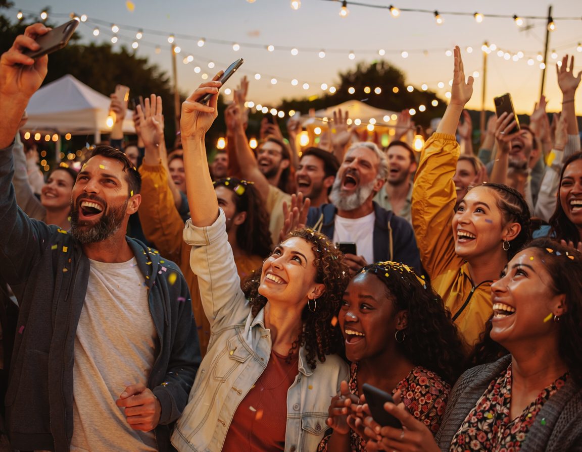 Supporters cheering at a community fundraising event.